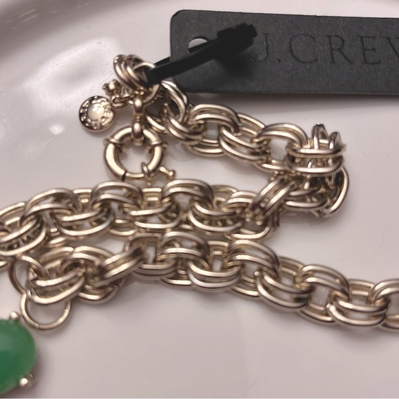 🆕 J. Crew Rare Green and Gold Flower Cabochon Crystal Fan Statement Bib Necklace - Picture 14 of 16